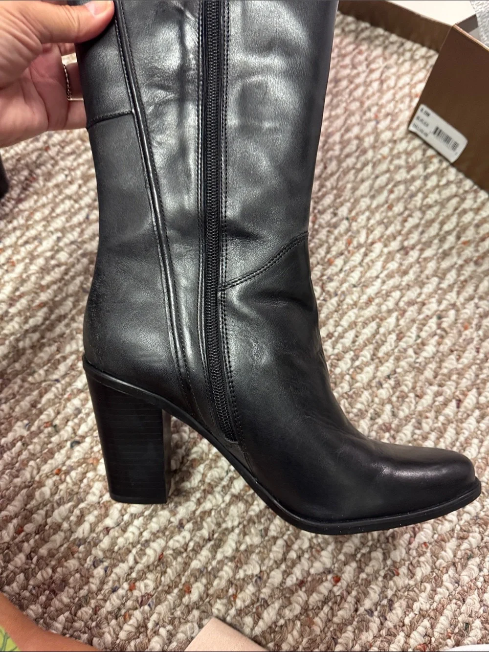 NWOT Audrey Brooke Black Over-the-Knee Leather Boots